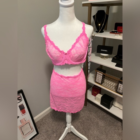 Skims Stretch lace Intimates underwire scoop bra Pink BA-SCP-3575 - Picture 3 of 4